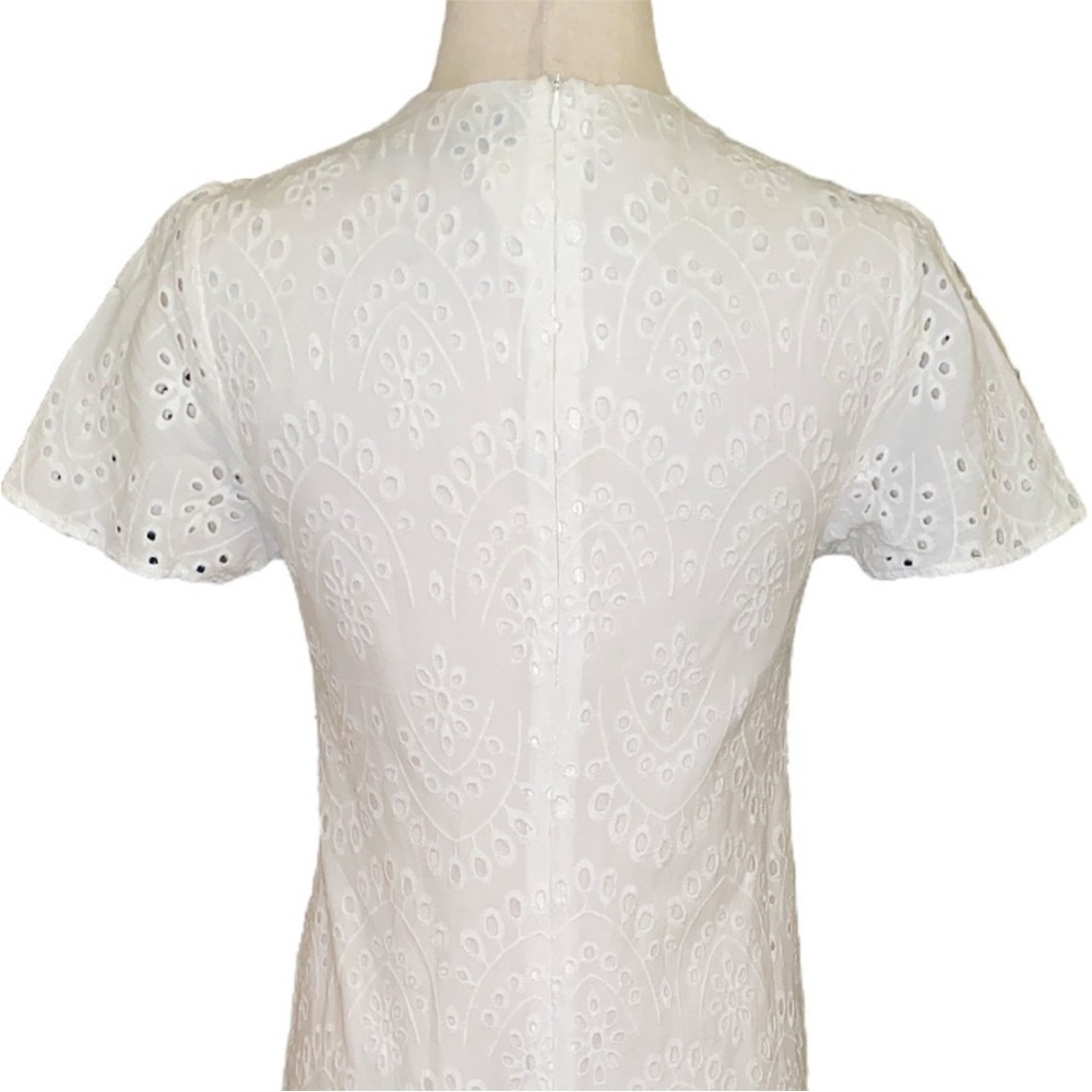 Zara white eyelet shift scalloped dress Small - Picture 7 of 15